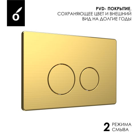 OL-R22-BG Панель смыва (металл) матовое золото OLIVEEKA фото 3