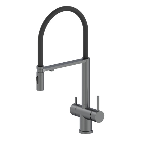 OL-458009-BGM Кухонный смеситель с гибким изливом оружейный металл OLIVEEKA фото 1