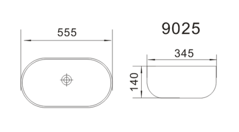 9025 Раковина-чаша 55,5х34,5см белая OLIVEEKA фото 4