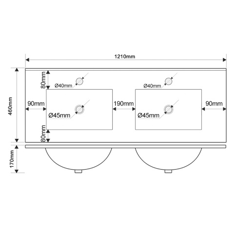 D120F Тумба под раковину/столешницу Дион 120 Фисташковый (RAL 6019) фото 4