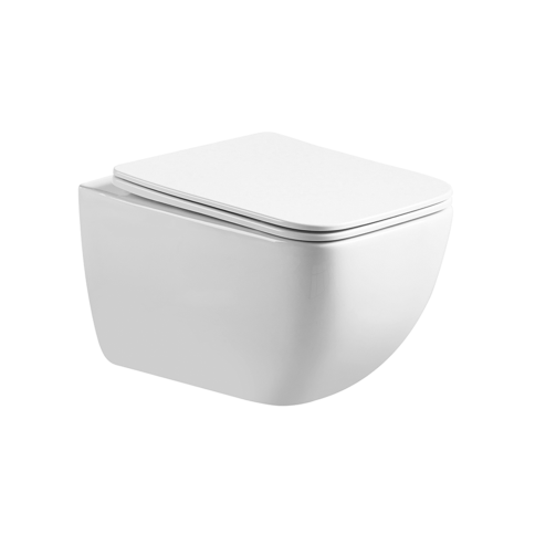 OL-1216 Унитаз подвесной безободковый Tornado с сиденьем микролифт белый OLIVEEKA фото 1