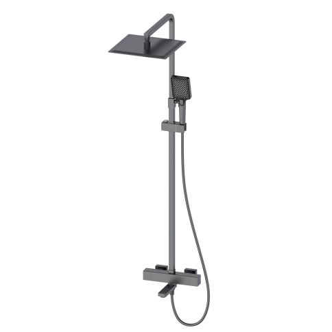 OL-739901-BGM D-LINE Душевая стойка с термостатом оружейный металл OLIVEEKA фото 1