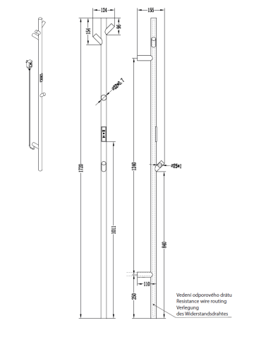 704151000 Электрический полотенцесушитель-стойка 46W черный матовый BEMETA фото 2