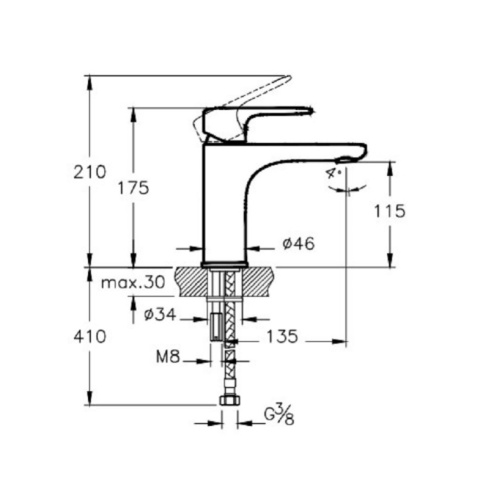 A42302EXP FLOW ROUND набор смесителей для раковины и ванны с душевым гарнитуром хром VITRA фото 2