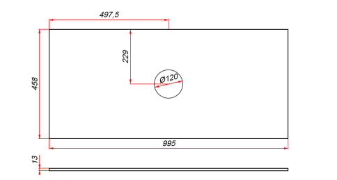 KPK995 Столешница 100см компакт-плита Курибита (1 вырез) фото 3