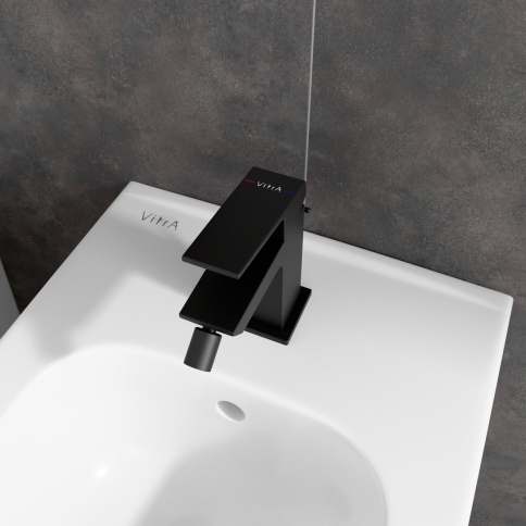 A4372636EXP Minimax Square Смеситель для биде черный матовый VITRA фото 5