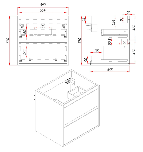 P60WM Тумба под раковину Парма 60 белый матовый фото 4