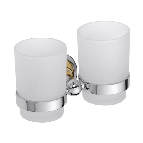 144210028 RETRO Двойной держатель зубных щеток золото/хром BEMETA фото 1