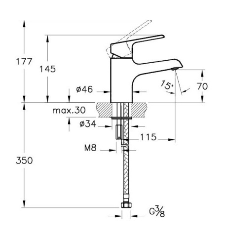 A49152EXP AXE S набор смесителей для раковины и ванны с душевым гартнитуром хром VITRA фото 4