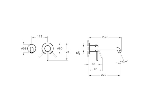 A43549EXP Minimax Round Внешняя часть встроенного смесителя для раковины хром VITRA фото 7