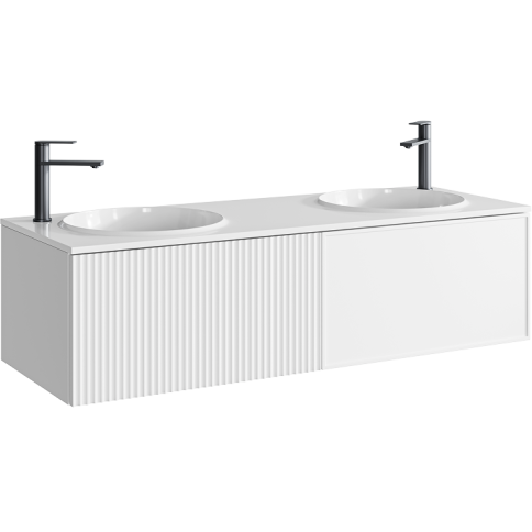 BOS0114WM Подвесная тумба с двумя ящиками 135 см Цвет Белый матовый AQWELLA фото 2