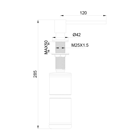 OL-SD02-MB Дозатор мыла SD02 встраиваемый черный матовый OLIVEEKA фото 2