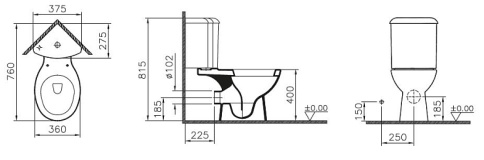 9754B003-7201 Arkitekt Угловой унитаз с сиденьем микролифт фото 3