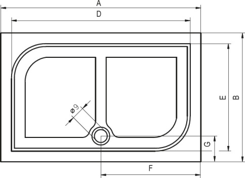 D004010005 Душевой поддон KOLPING DB36 140x90 белый с сифоном RIHO фото 2