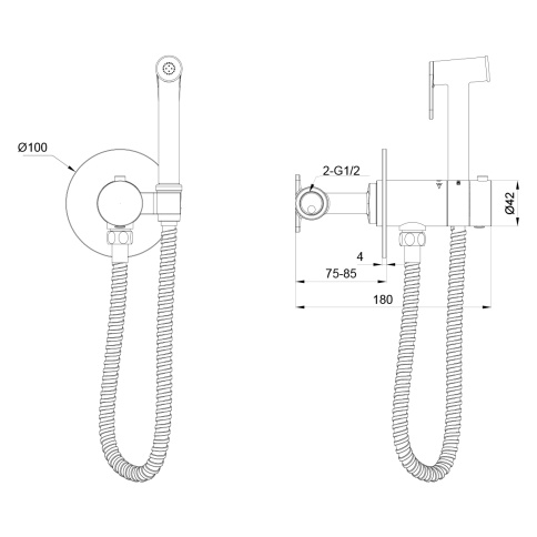 OL-829909-BG Y-LINE Гигиенический душ с термостатом матовое золото OLIVEEKA фото 3