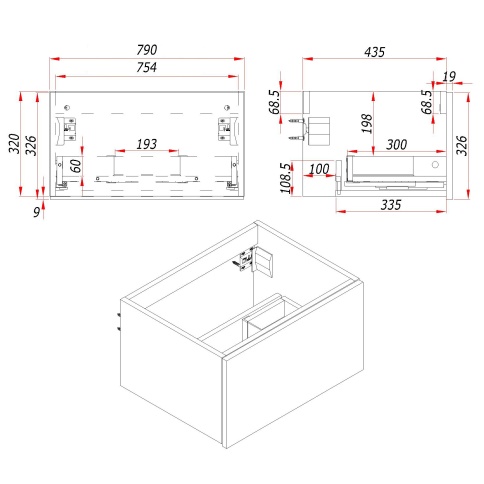 K80FL Тумба под раковину/столешницу Кито Флавио 80 Лиони фото 4
