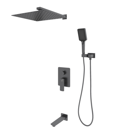 OL-88939003-BGM D-LINE Комплект встраиваемой душевой системы на 3 потребителя оружейный металл OLIVEEKA фото 1