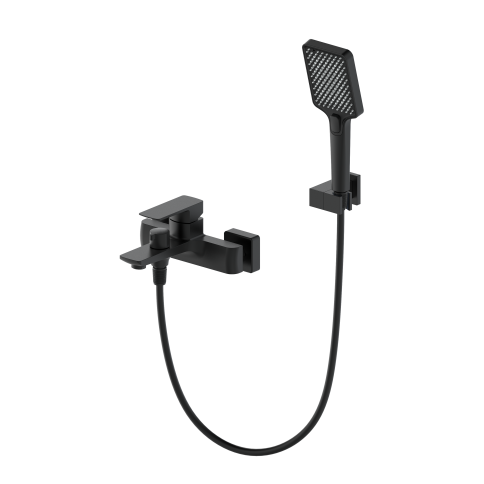 OL-639003A-MB D-LINE Смеситель для ванны с душевым гарнитуром черный матовый OLIVEEKA фото 1