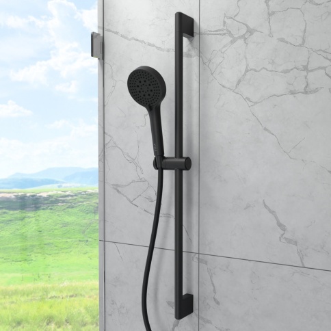 A4590836EXP BASE Round Душевой гарнитур черный матовый VITRA фото 3