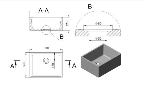 2.02.012.44.4 HALLEY Мойка кухонная 53x39 Nano Concrete бетон HOLBI фото 5