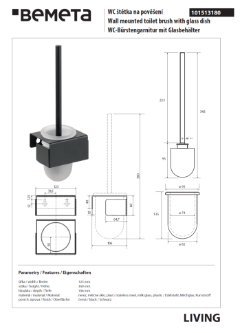 101513180 LIVING Eршик подвесной черный BEMETA фото 2