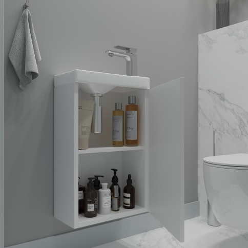 MS40BM Тумба под раковину Монови Слим 40 Белый мат фото 3