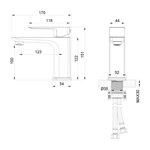 OL-139003-MB D-LINE Смеситель для раковины черный матовый OLIVEEKA фото 8