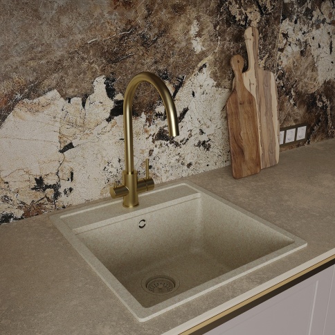 OL-458022-BG Кухонный смеситель с подключением к фильтру матовое золото OLIVEEKA фото 2