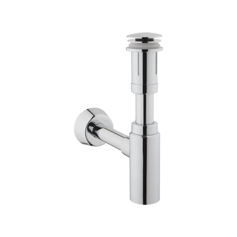 A45154 Сифон в комплекте с донным клапаном для раковин с переливом хром VITRA фото 1