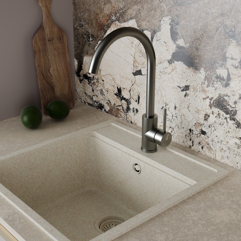 OL-963002-BGM Кухонный смеситель оружейный металл OLIVEEKA фото 2