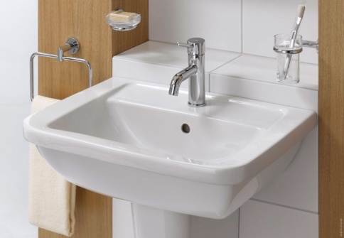 9602B003-7650 Form 300 Раковина с пьедесталом 55 см белая VITRA фото 3