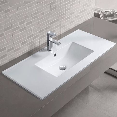 NS2001-100 Раковина накладная 100см белая OLIVEEKA фото 3