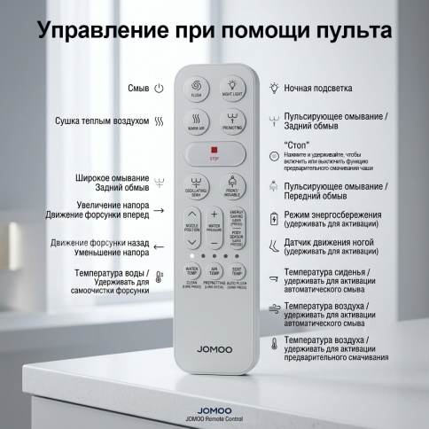 P7341 Напольный унитаз с функцией биде, автосмывом и подогревом, импульсный JOMOO (ZD7341-SA-EUR180) фото 12