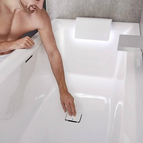 B100004005 Ванна STILL SQUARE 170x75 подголовник с подсветкой слева RIHO фото 2