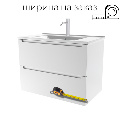 D65-110BM Тумба ДИОН шириной 65-110см Белый мат фото 1