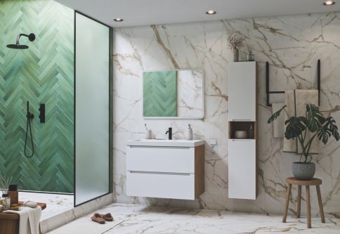 DPBD Пенал Дион Белый мат/Дуб (универсальный L/R) фото 5