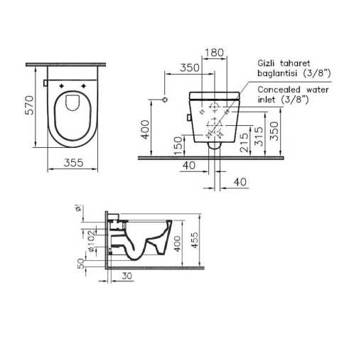5176B003-6233 Nest Подвесной безободковый унитаз с функциями VitrAfresh и функцией биде и сиденьем микролифт фото 4