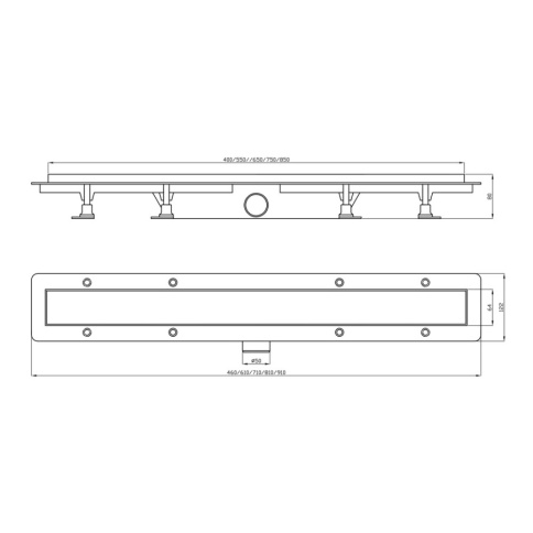 SZH8650 Душевой лоток с рамкой и решеткой 65см из нержавеющей стали DESIGN2 цвет матовое золото PLASTBRNO фото 3