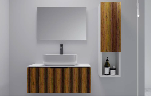 K100BT Тумба под раковину/столешницу Кито 100 Белый/Тростник фото 5