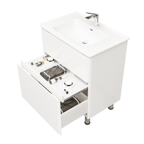 ChiLu.01.70/N/W/JR Тумба Chiara luce 70 напольная/подвесная белая JORNO фото 5