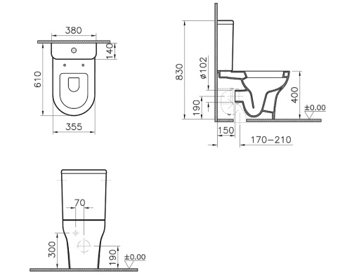 9012B003-7226 Zentrum Напольный унитаз с бачком и сиденьем микролифт и функцией биде фото 3