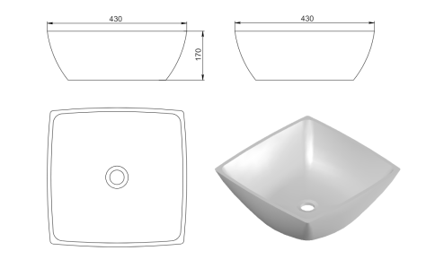2.02.007.44.4 JUPITER Раковина 43x43 Nano Concrete бетон HOLBI фото 4