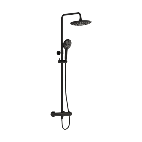 A4720536EXP Aquaheat Bliss 240 2F Душевая колонна с термостатом матовый черный VITRA фото 1