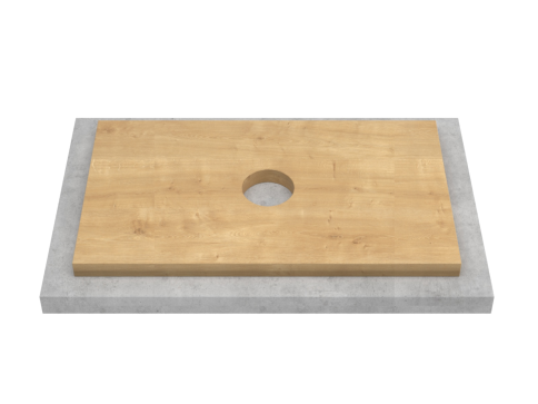 SPL60T Столешница 60см пластик HPL 38 Туя (1 вырез) фото 1