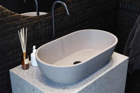 2.02.009.44.4 MERCURY Раковина 64x35 Nano Concrete бетон HOLBI фото 2