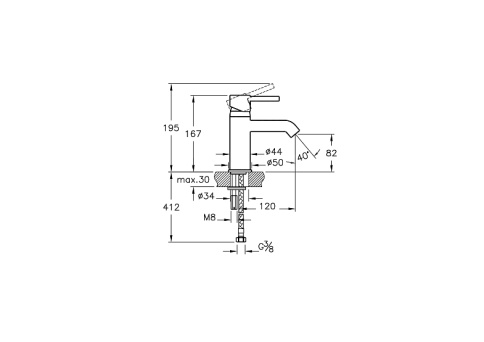 A41984EXP Minimax S Смеситель для раковины хром VITRA фото 3