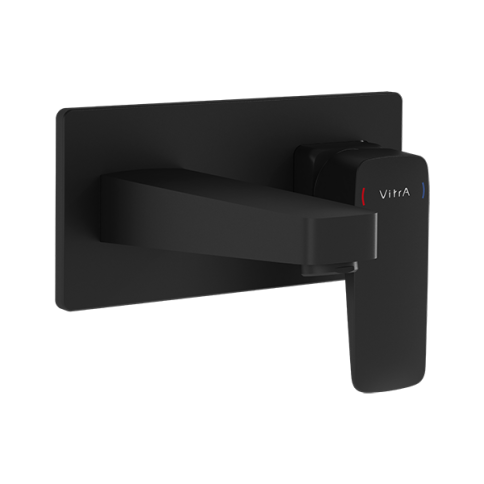 A4273836EXP Root Square Внешняя часть встроенного смесителя для раковины черный матовый VITRA фото 1