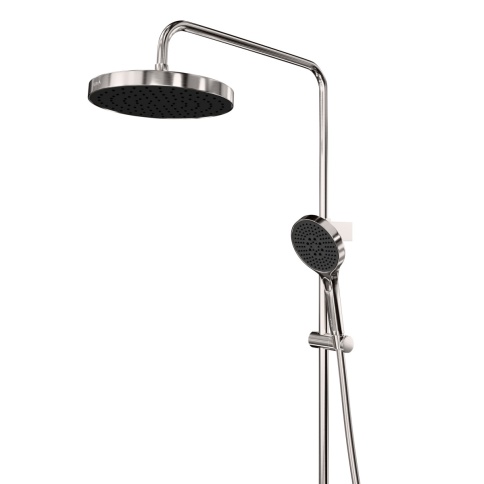 A4730934EXP CORE Round Душевая стойка с термостатом с изливом, верхним и ручным душами никель брашированный VITRA фото 5