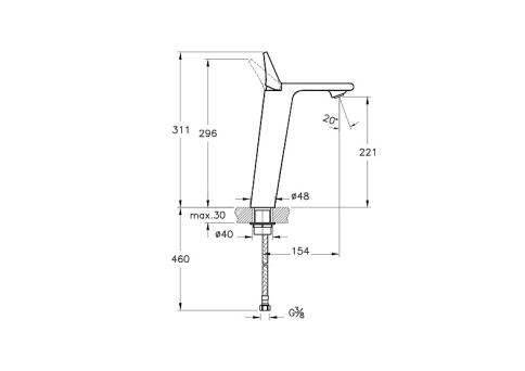 A42331 Memoria Смеситель для раковины высокий хром VITRA фото 2