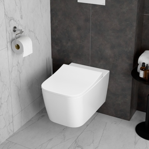 7906B003-6430 Metropole Square подвесной безободковый унитаз QuantumFlush (торнадо) с сиденьем микролифт фото 6